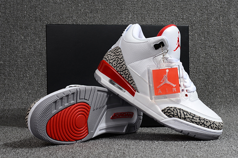 Air Jordan 3 “Katrina”White Red Shoes - Click Image to Close